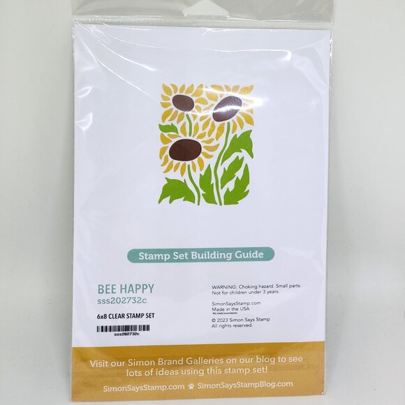 Simon says stamp! 'BEE HAPPY' sss202732c & 'RETRO FLOWERS' ssst221710c. - Picture 2 of 2